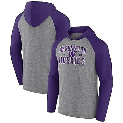 NCAA Washington Huskies Men's Gray Lightweight Hooded Sweatshirt - L