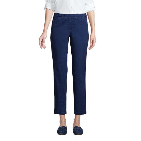 Petite Mid Rise Pull On Chino Crop Pants