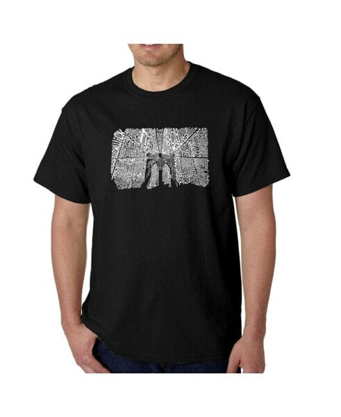 Mens Word Art T-Shirt - Brooklyn Bridge