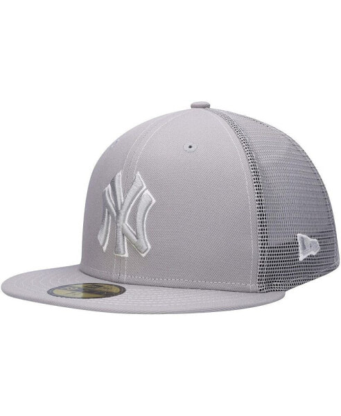 Бейсболка с логотипом New York Yankees New Era серого цвета 2023 On-Field Batting Practice 59FIFTY Fitted Hat.