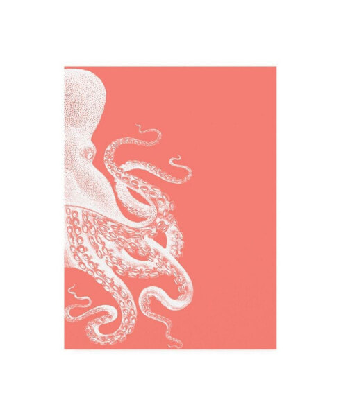Fab Funky Octopus Coral and Cream B Canvas Art - 15.5" x 21"