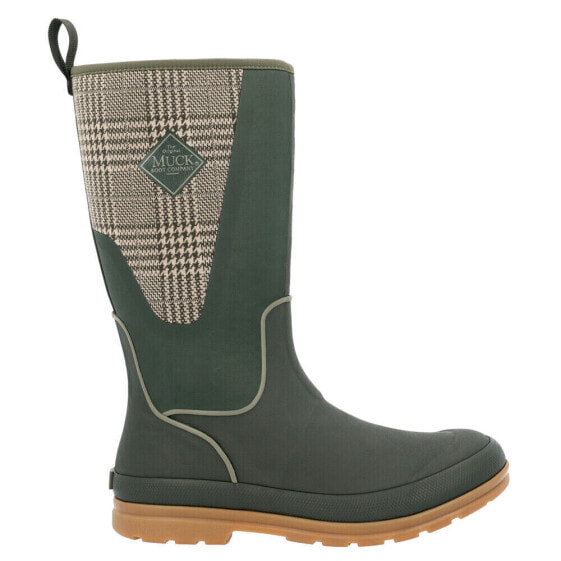 Muck Boot Original Tall Plaid Round Toe Pull On Womens Green Casual Boots MOTW3