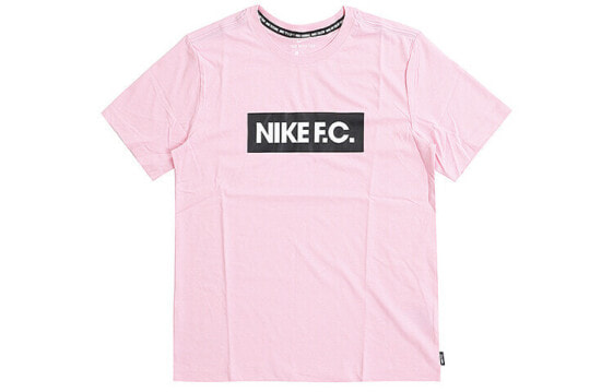 Nike F.C. 胸前字母印花足球短袖T恤 男款 粉红色 / Тренировочные штаны Nike F.C. T CT8430-654