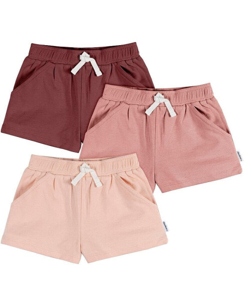 Baby Girls Baby Knit Shorts, 3-Pack