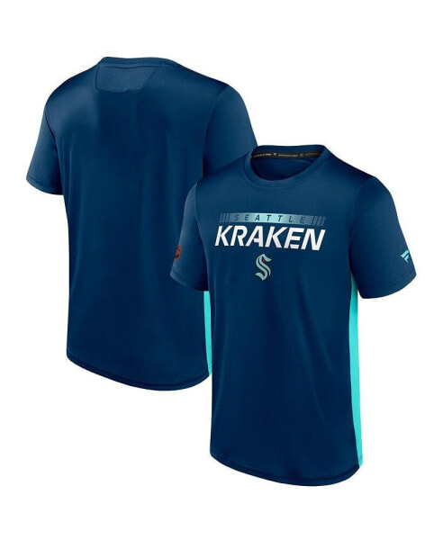 Men's Navy and Blue Seattle Kraken Special Edition 2.0 Authentic Pro Tech T-shirt