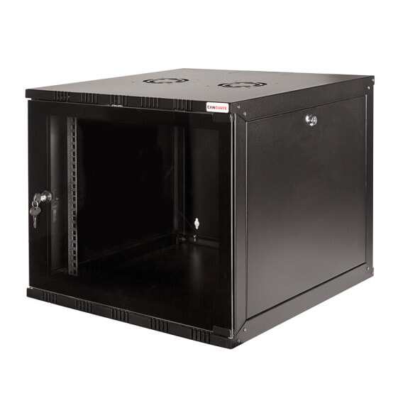 LogiLink W12A40B - Wall mounted rack - 50 kg - Black - Steel - Glass - Steel