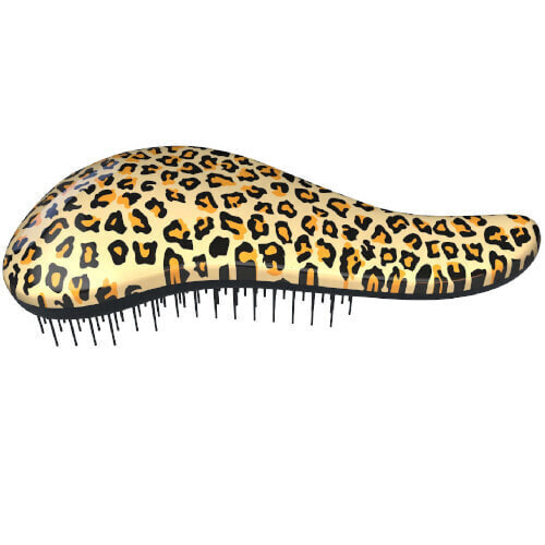Hair brush with Leopard Yellow handle