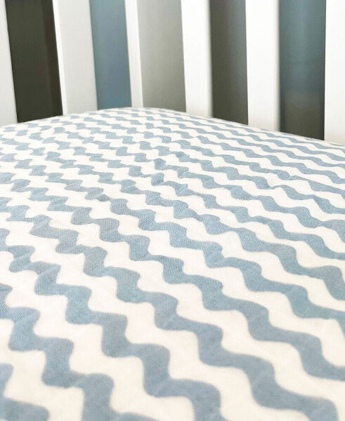 Baby Boys Waves Muslin Crib Sheet