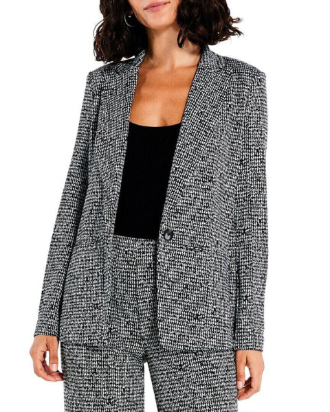 Nic+Zoe Petite Etched Tweed Knit Blazer Women's