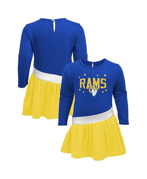 Girls Infant Royal, Gold Los Angeles Rams Heart to Heart Jersey Dress