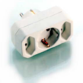 E&P EA 9 - 3 AC outlet(s) - Type F - White - Brass,Plastic - WEEE - RoHS - 230 V