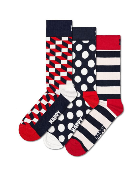 Носки Happy Socks 3-Pack Classic Filled Optic