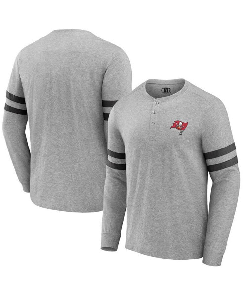 Men's NFL x Darius Rucker Collection by Heather Gray Tampa Bay Buccaneers Henley Long Sleeve T-shirt