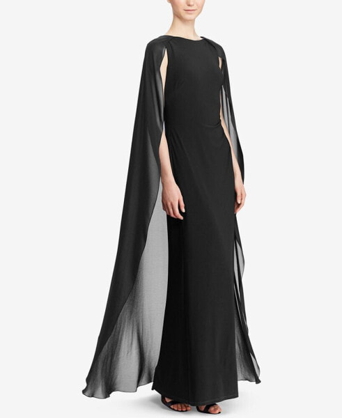 Georgette-Cape Gown