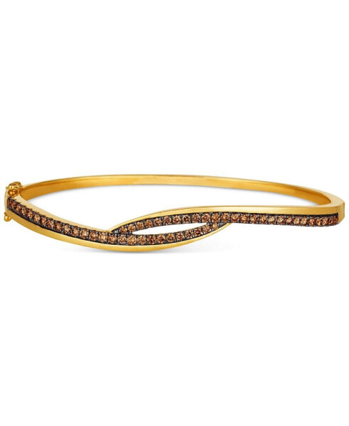 Chocolatier® Chocolate Diamond Swoop Bangle Bracelet (1-1/4 ct. t.w.) in 14k Gold