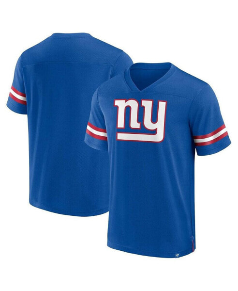 Men's Royal New York Giants Jersey Tackle V-Neck T-shirt
