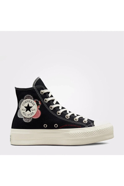 Chuck Taylor All Star Lift Platform Crafted Patchwork Kadın Siyah/Kırmızı Sneaker