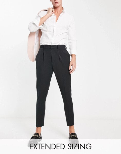 ASOS DESIGN tapered smart trousers in black