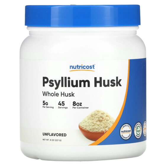 Psyllium Husk, Whole Husk, Unflavored, 8 oz (227 g)
