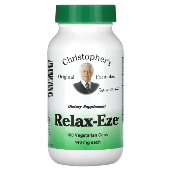 Витамины для нервной системы Christopher's Original Formulas Relax-Eze, 440 мг, 100 капсул, вегетарианские