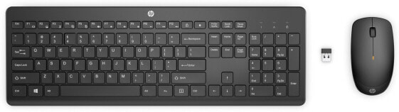 HP 235 Wireless Mouse and Keyboard Combo - Full-size (100%) - RF Wireless - Mechanical - QWERTY - Black - Mouse included