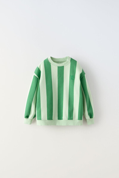 Striped sweatshirt with embroidery