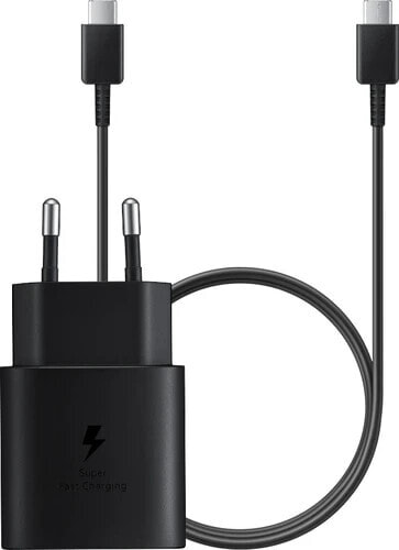 Samsung Super Fast Charging Charger 25W + USB-C Cable 1m Plastic Black