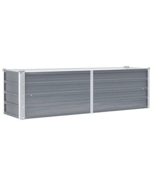 Garden Raised Bed Galvanized Steel 63"x15.7"x17.7" Gray