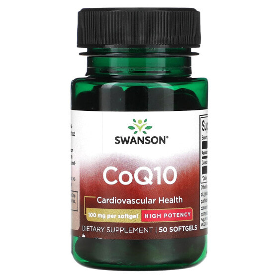 БАД Высокая Потенция CoQ10 100 мг, 50 капсул, Swanson