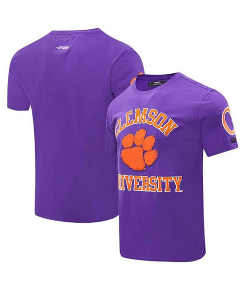 Men's Purple Clemson Tigers Classic Stacked Logo T-shirt