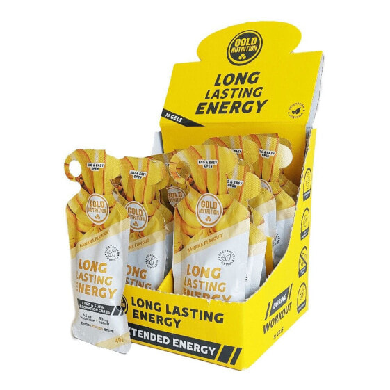 GOLD NUTRITION Long Lasting 40g Banana Energy Gels Box 16 Units