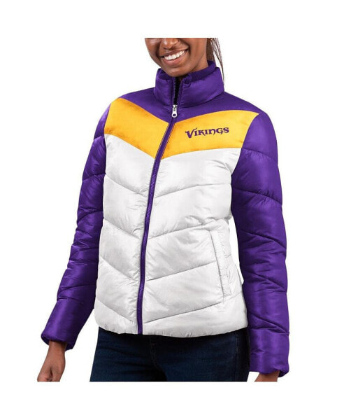 Women's White, Purple Minnesota Vikings New Star Quilted Full-Zip Jacket