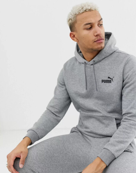 Puma Essentials small logo hoodie in grey