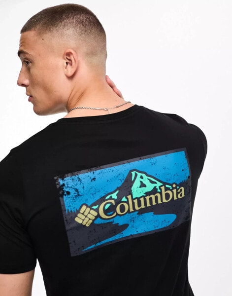 Columbia Rapid Ridge back print t-shirt in black Exclusive at ASOS