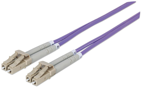 Intellinet Fiber Optic Patch Cable - OM4 - LC/LC - 5m - Violet - Duplex - Multimode - 50/125 µm - LSZH - Fibre - Lifetime Warranty - Polybag - 5 m - OM4 - LC - LC