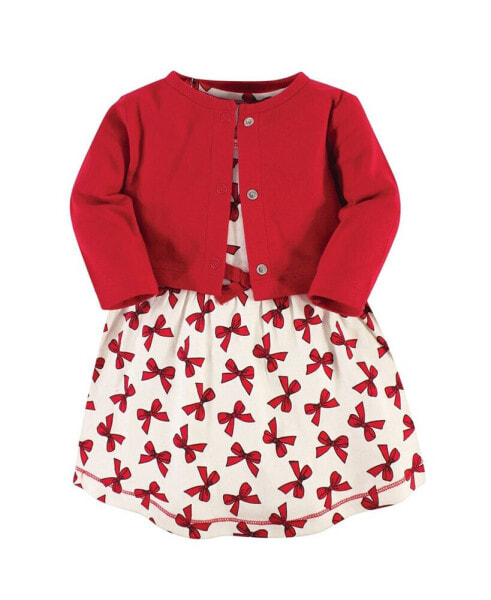 Платье Touched by Nature Baby Girls Cotton Dress & Cardigan.