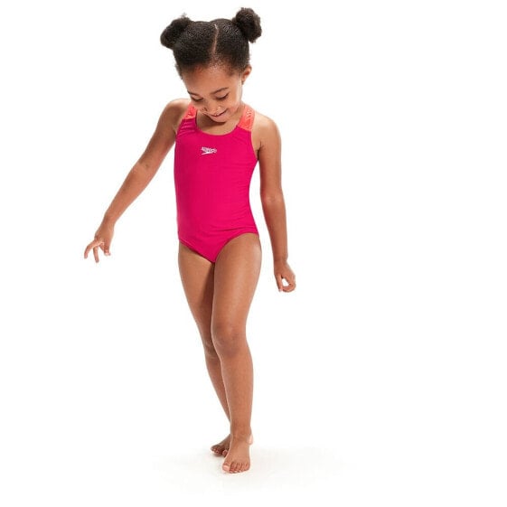 Детский купальник Speedo Learn To Swim Medalist вишнево-розовый/коралл, купальный костюм однокусочный