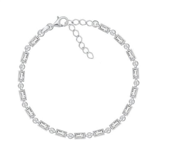 Sparkling silver bracelet with zircons BRC104W
