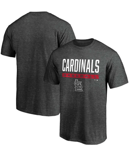 Men's Big and Tall Charcoal St. Louis Cardinals Win Stripe T-shirt