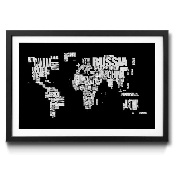 Gerahmtes Bild Worldmap No. 14