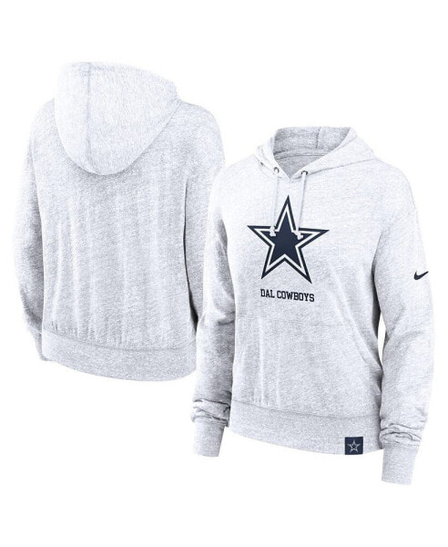 Women's White Dallas Cowboys Gym Vintage-like Logo Pullover Hoodie