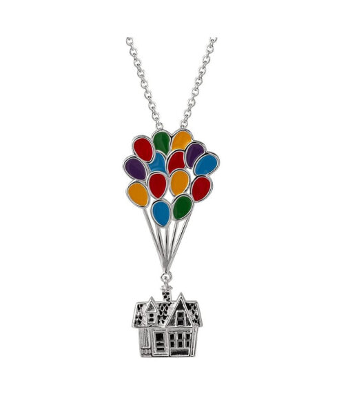 Disney pixar Up Adventure House Balloon Silver Plated Pendant Necklace, 18"