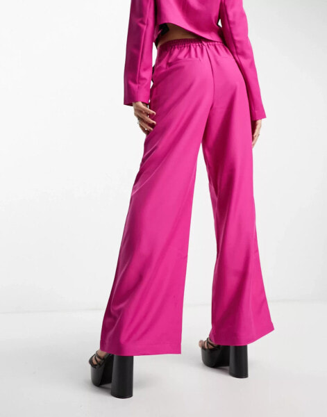 Only – Elegante Hose in Rosa mit weitem Schnitt, Kombiteil