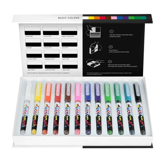 Набор маркеров Karin PIGMENT decobrush Разноцветный 12 предметов