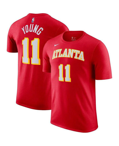 Men's Trae Young Red Atlanta Hawks Icon 2022/23 Name and Number T-shirt