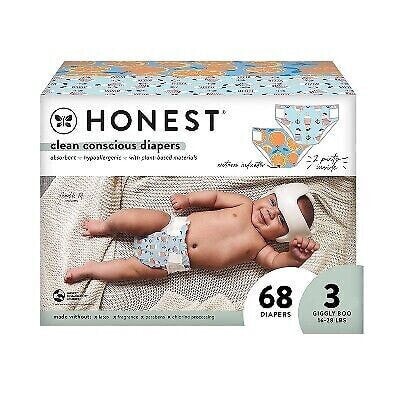 Honest Clean Conscious Disposable Diapers - Feelin' Nauti & Orange You Cute -