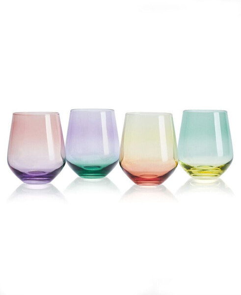 Chroma 13 Ounce Stemless Wine Glass 4-Piece Set