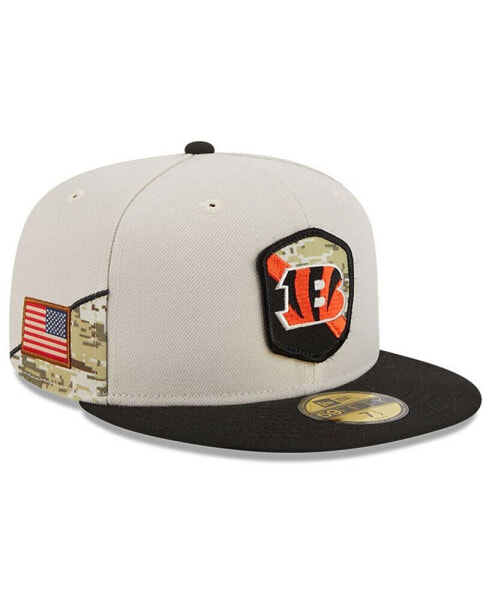 Men's Stone, Black Cincinnati Bengals 2023 Salute To Service 59FIFTY Fitted Hat