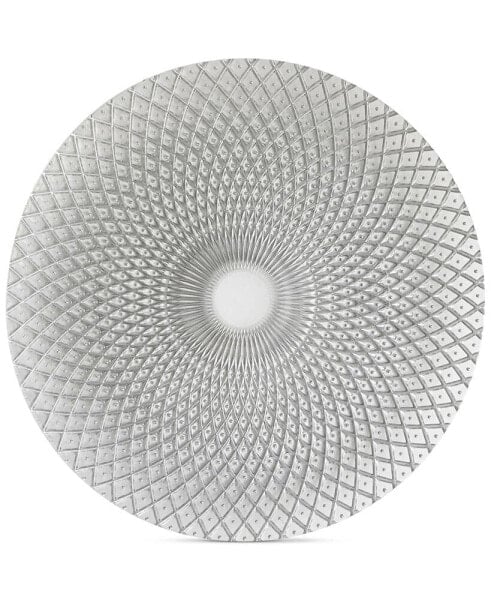 Jay Import Glass Spiro Silver-Tone Charger Plate