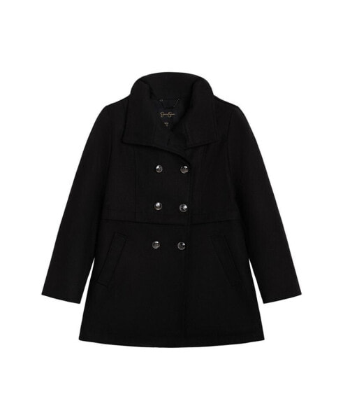 Little Girls Fashion Double-Breasted Faux Wool Coat